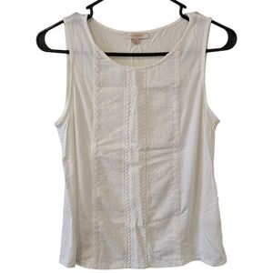 Skies Are Blue Small Petite White Lace Tank Top